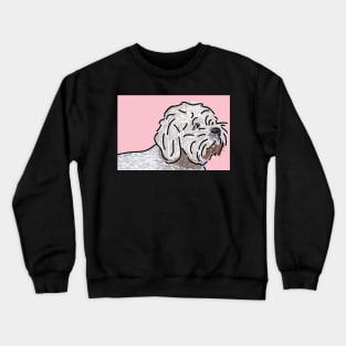 Bichon Frise Dog on Pink Crewneck Sweatshirt